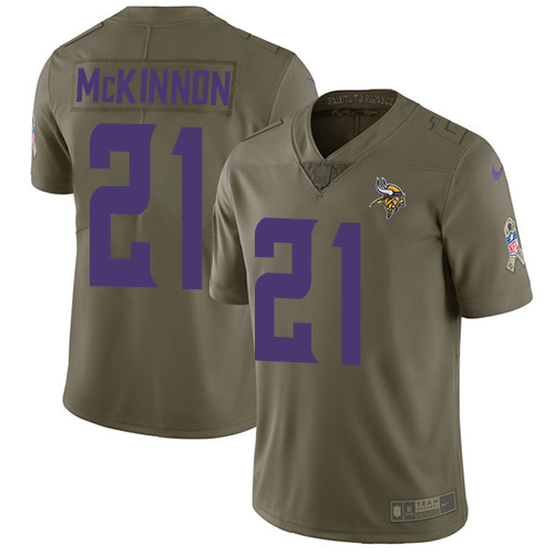 Nike Vikings #21 Jerick McKinnon Olive Men's Stitched NFL Limited Salute To Service Jersey